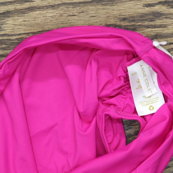 Anne Cole Womens Convertible High Waist Swim Bottom MYMB36001 Hibiscus Pink M - Picture 4 of 9